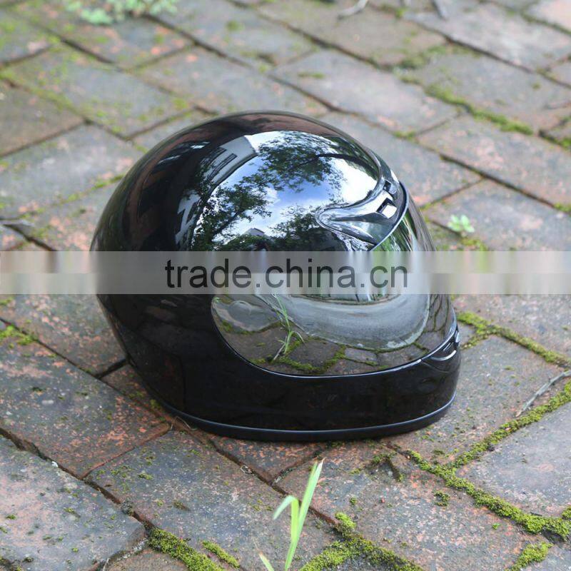 Adult Mirror Shield Gloss Black Full Face Motorcycle Street Helmet DOT Moto Bike