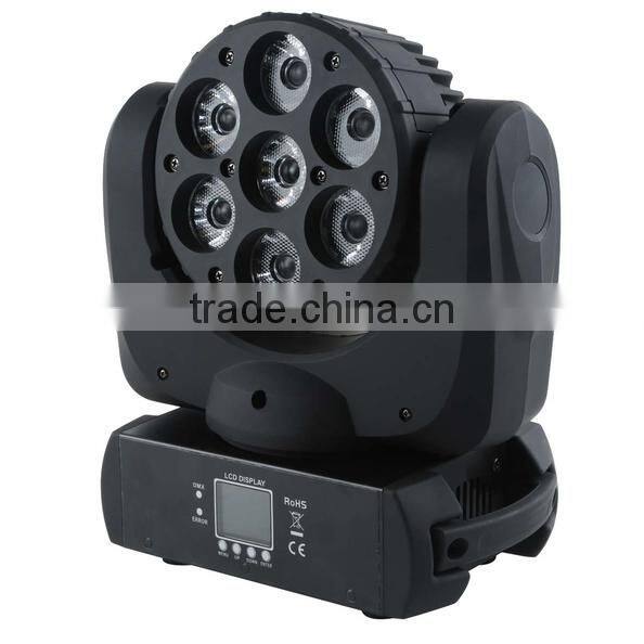 4 IN1 RGBW 7x12W LED Beam & Wash Lamp Moving Head Light DJ Show Stage Lighting