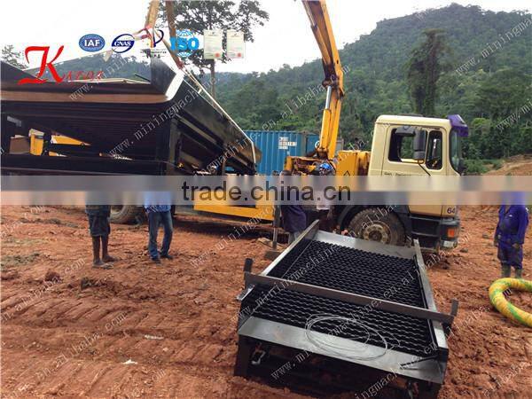 diesel engine Mobile gold trommel mining machine for small miner
