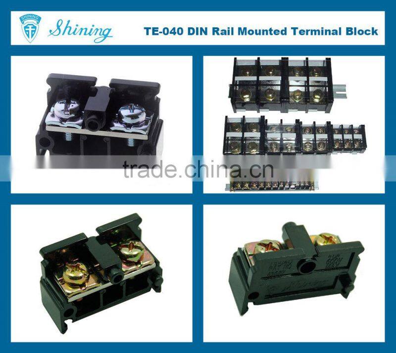 TE-040 600V 40A M5 Screw Din Rail Surface Mount Terminal Connector