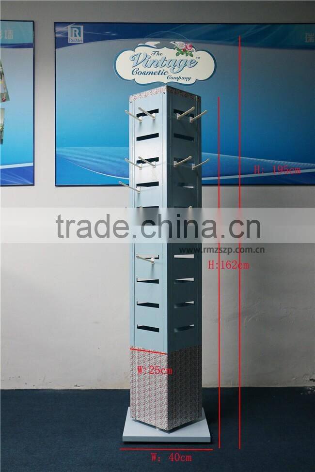 2016 Latest Revolving Slat wall Display Rack With Hooks