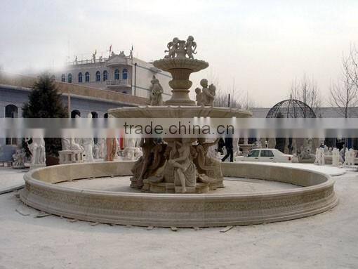 Hand carved large size garden fountain marble