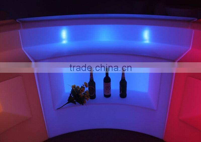 Rgb LED glowing waterproof Anti-UV PE plastic counter bar for Bar/nightclub/party/wedding