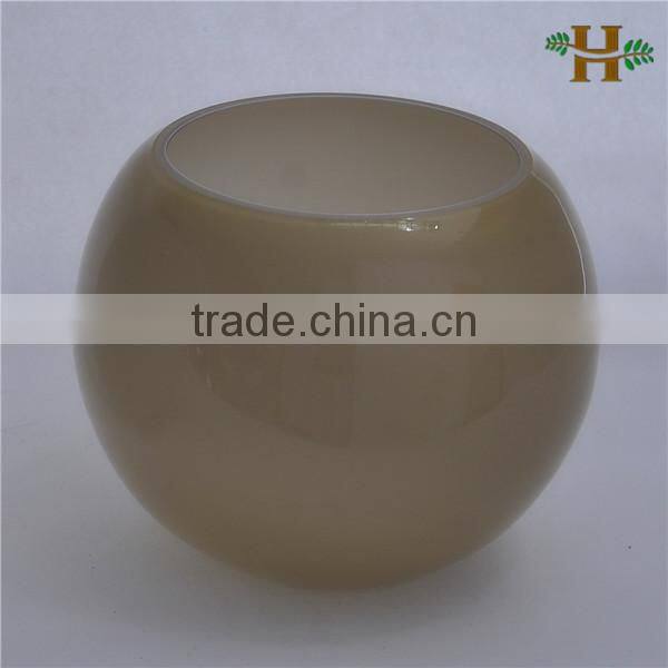 hand blown white glass bowl vases,fish bowl glass vase for home decoration