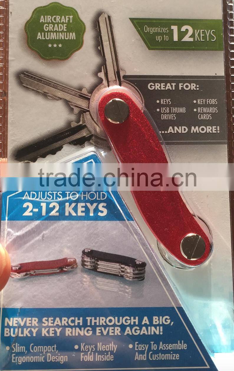 New design metal clever key chain smart key holder compact key holder