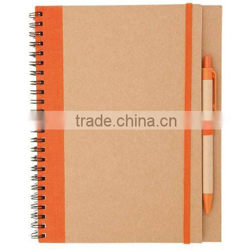 recycled cardboard ecofriendly block-notes with ballpen 65pages