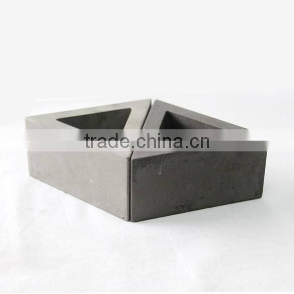 Triangle shape plain concrete interior waterproof bare concrete flower pot