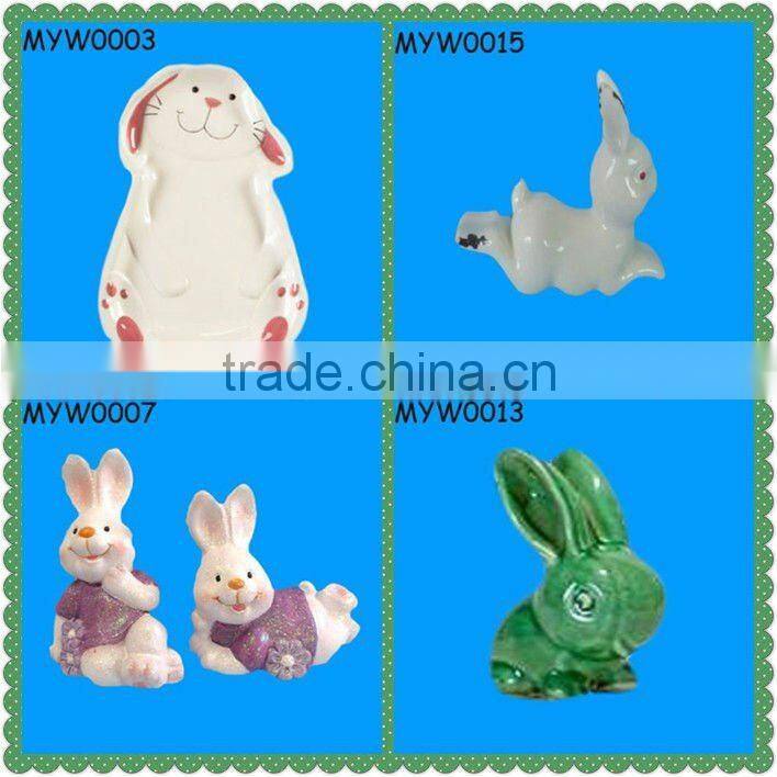 Pretty easter ceramic rabbit and cabbage