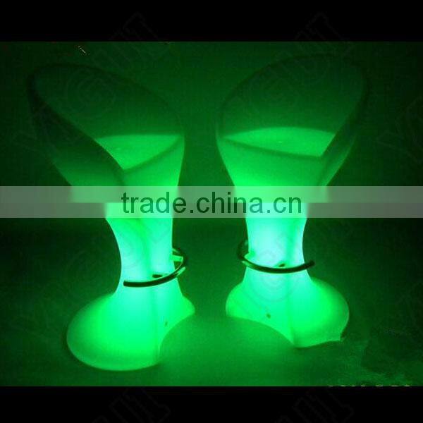 Plastic PE RGB Led Bar Stools / Plastic waterproof Bar Stool High Chairs