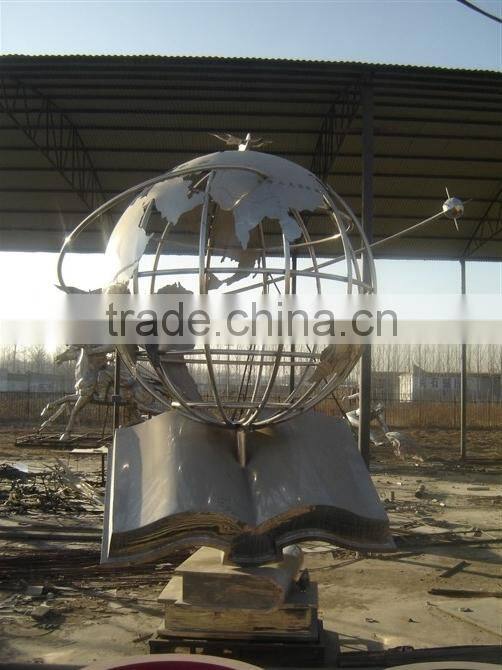 Large Outdoor square stainless steel modern sculpture