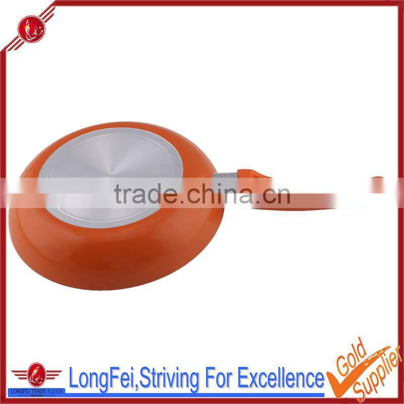 aluminum frying pan orange color no stick coating no oil skillet egg pan