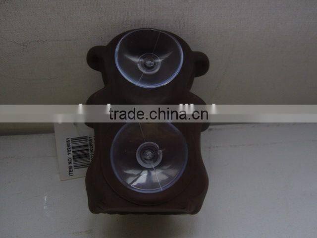 Monkey shaped sucker type PVC toothbrush holder