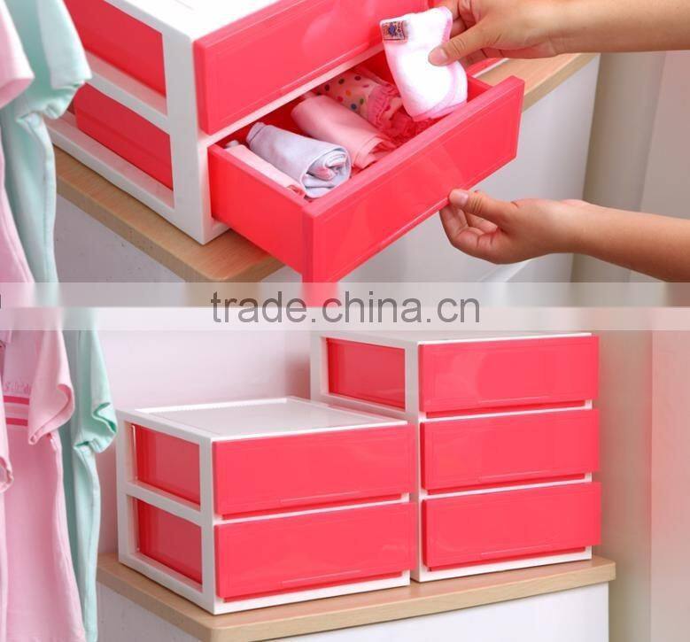 hot selling plastic 3 layer tabletop storage drawer