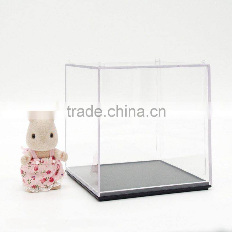 Clear Acrylic/Plastic doll Box for Display Case Dustproof Tray Protection Cube 3.9"H