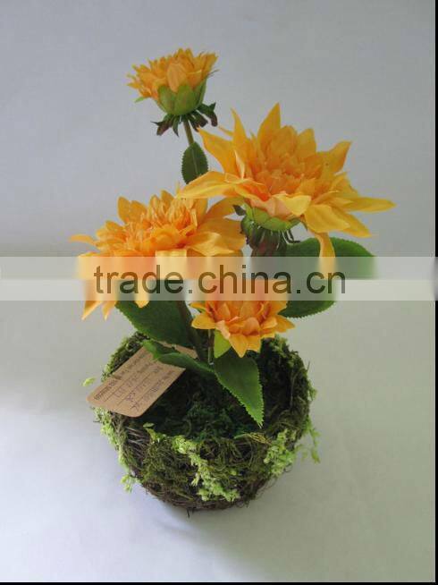 artificial dahlia potted