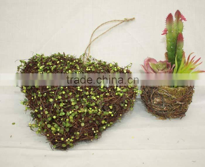woven wicker heart for hanging decor