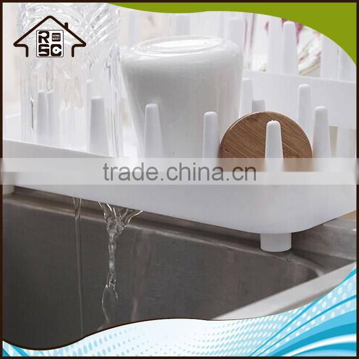 NBRSC Adjustable Plastic Dish Plate Drying Rack Kitchen Drainer Draining Holder Storage Tray