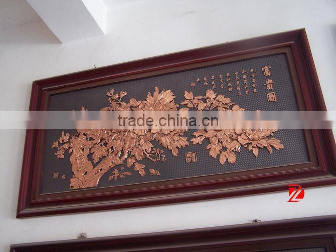 bronze flower relief sculpture wall decor