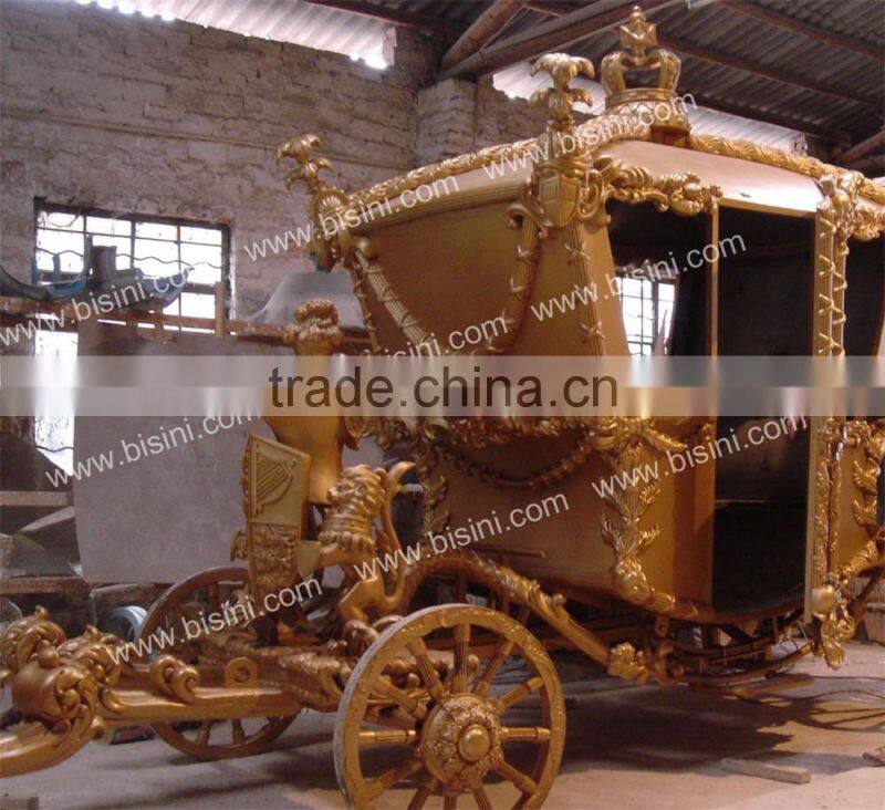2017 New Royal Golden Cinderella pumpkin horse carriage Celebration Wedding carriage (BG11-M053)