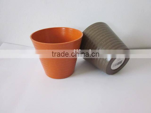 Family beautiful plastic flower pot/ garden pot bamboo fiber flowerpot