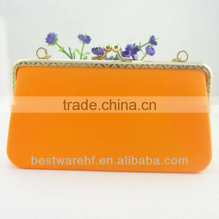 eco-friendly orange Silicone money Bag