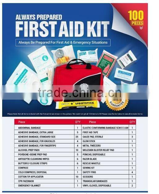 Outdoor 100pcs First aid kit