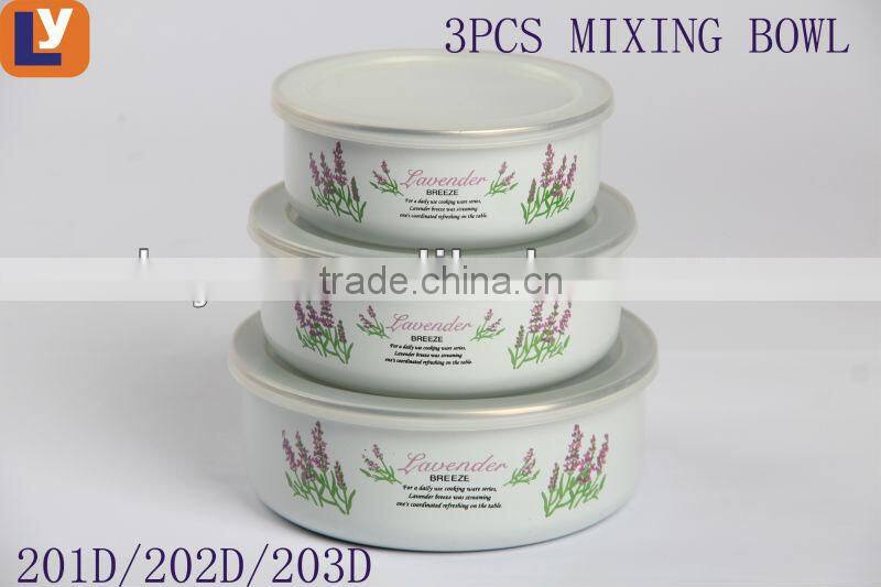 3PCS 5pcs enamel storage bowl mixing bowl salad bowl food container