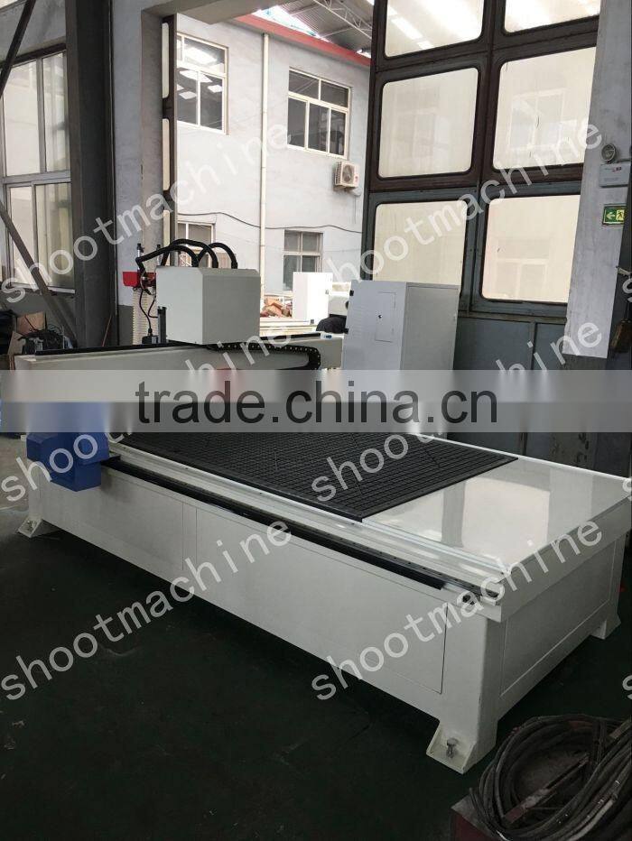 CNC Router Three-head Machine SH1325TS with Travelling area 1260x2500mm and Working area 1240x2480mm and Table size 1300x2500mm