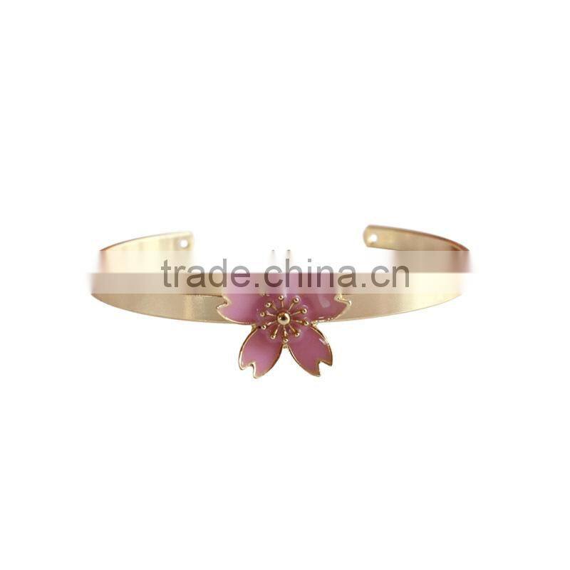 cherry blossom cuff bangle gold bangle flower cuff bangle
