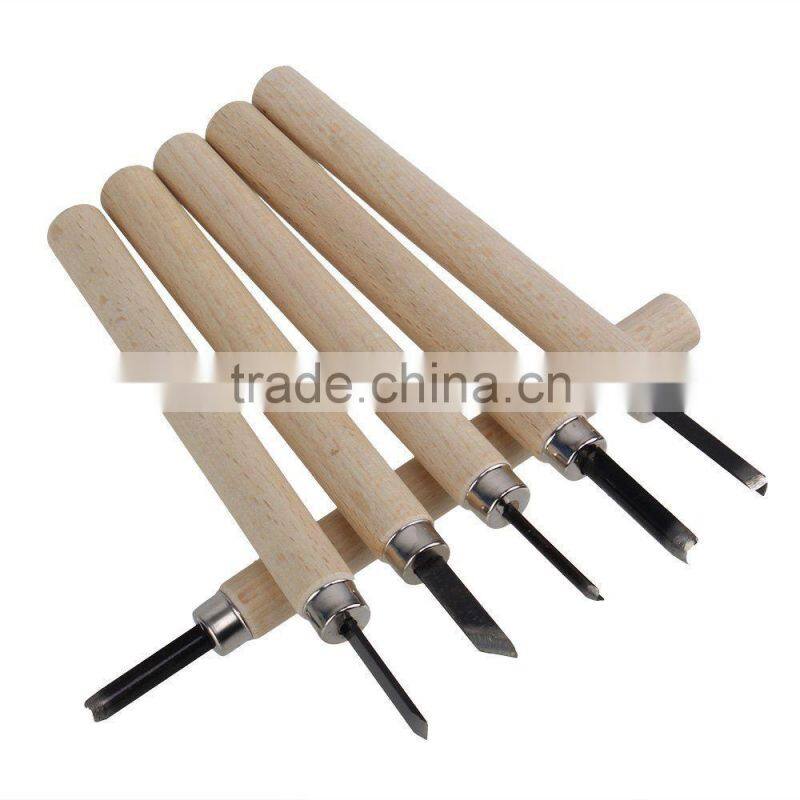 6pcs gravers wood carving lathe steel knife detail chisel hand woodcut craft tools
