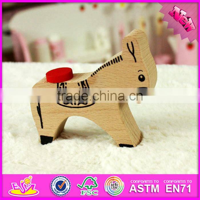 2016 new design baby wooden donkey toy, top fashion kids wooden donkey toy, educational children wooden donkey toy W01B028