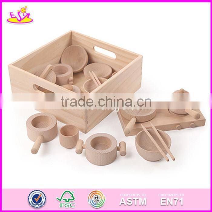 2017 New design preschool toddlers natural wooden dinner set toys W10B178