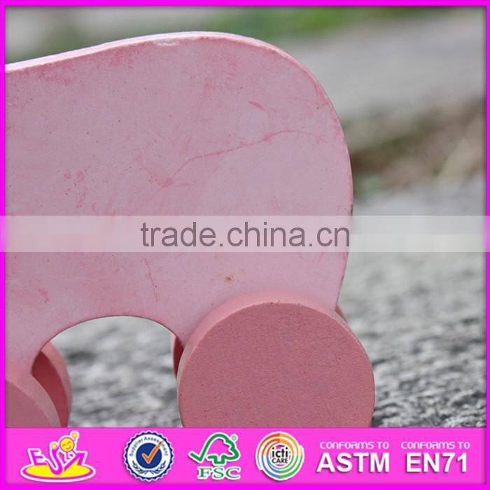 2017 New products pig car toy wooden toy making plans W04A321