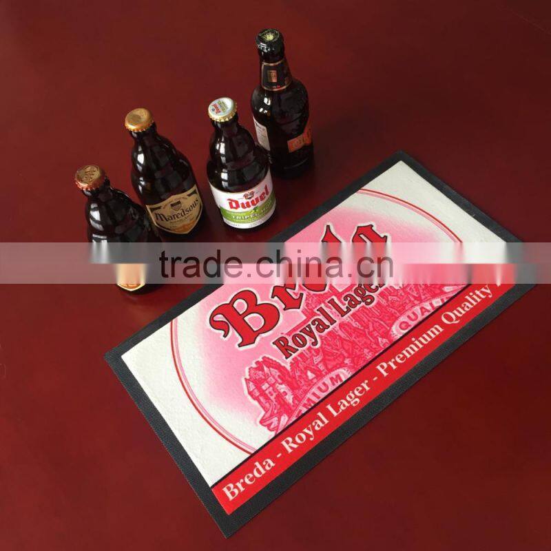 Full color non woven custom logo rubber bar mat