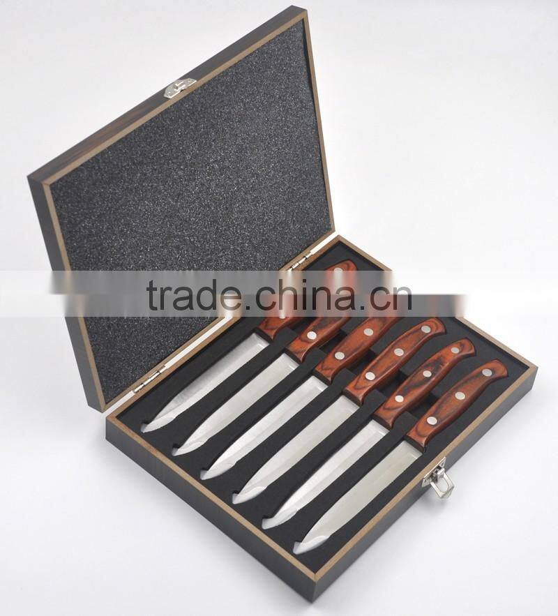 High Quality Wooden Handle Steak Knife Set