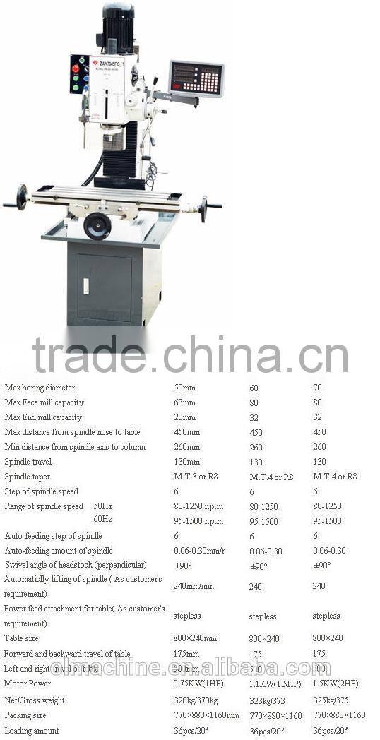 Drilling and Milling machine ZAY sery, with dia 20 25 32 40 45 50mm