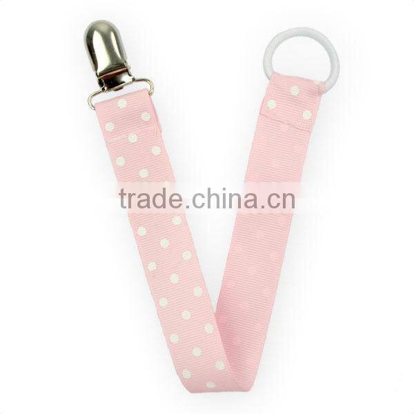 Wholesale Baby Pacifier Clips Customize Ribbon Chain Baby Pacifier Clip Holder