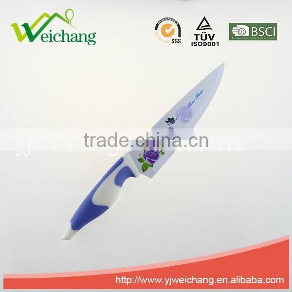 WCE567 5 pcs set Kitchen Knives artwork painting blade PP with TPR handle , hot sale, Wholesale