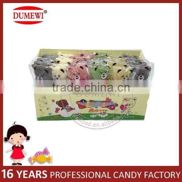 HALAL Cartoon Bear Shape Soft Gummy Lollipop Candy Jelly Pops