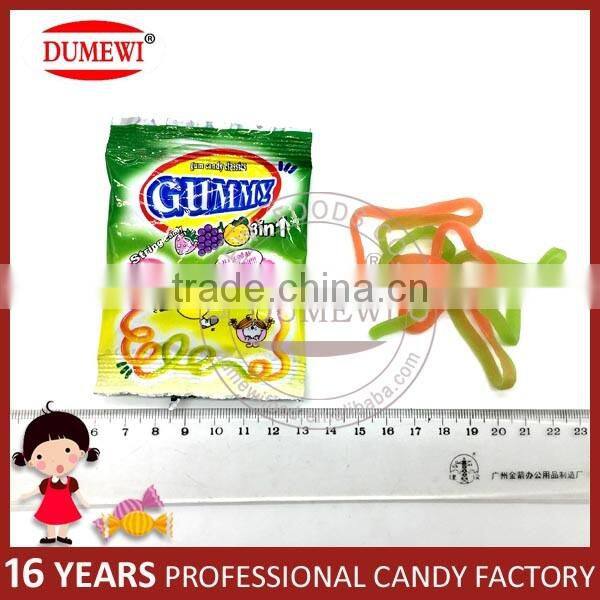 Fruity Flavors Long Chews Jelly Rope Gummy Candy