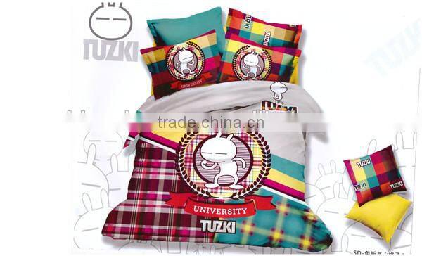 China wholesale cashmere blended fabric for kids cartoon bedding set