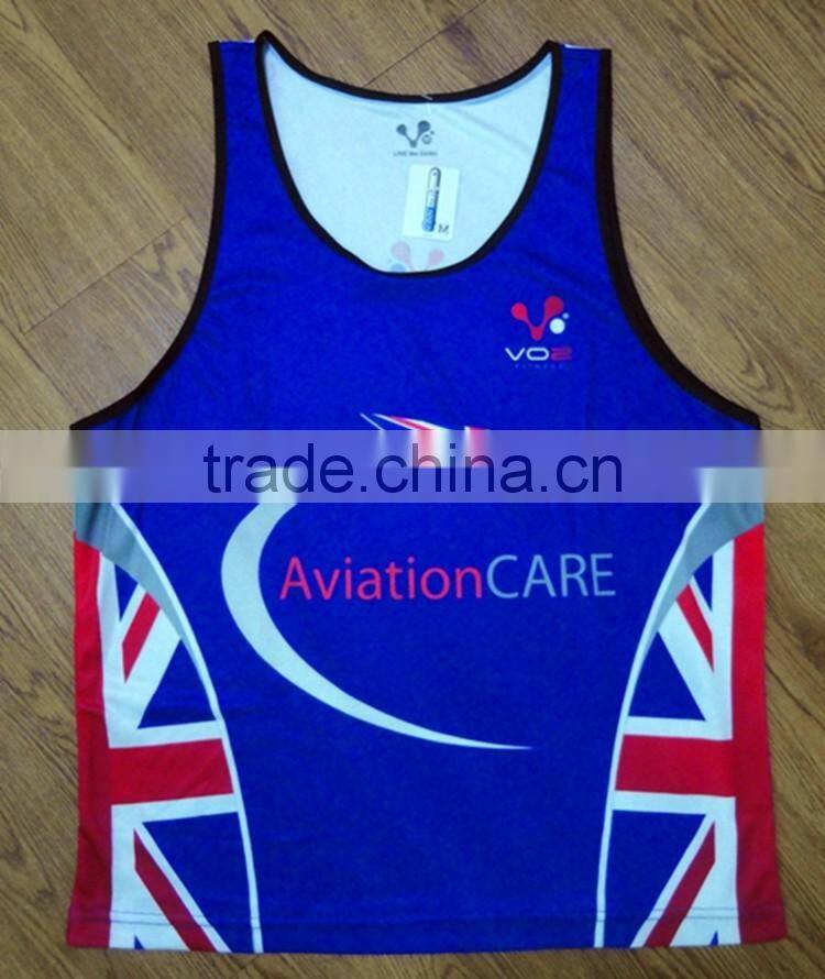 OEM high quality sublimation printing running clothing sports wear singlet on sale