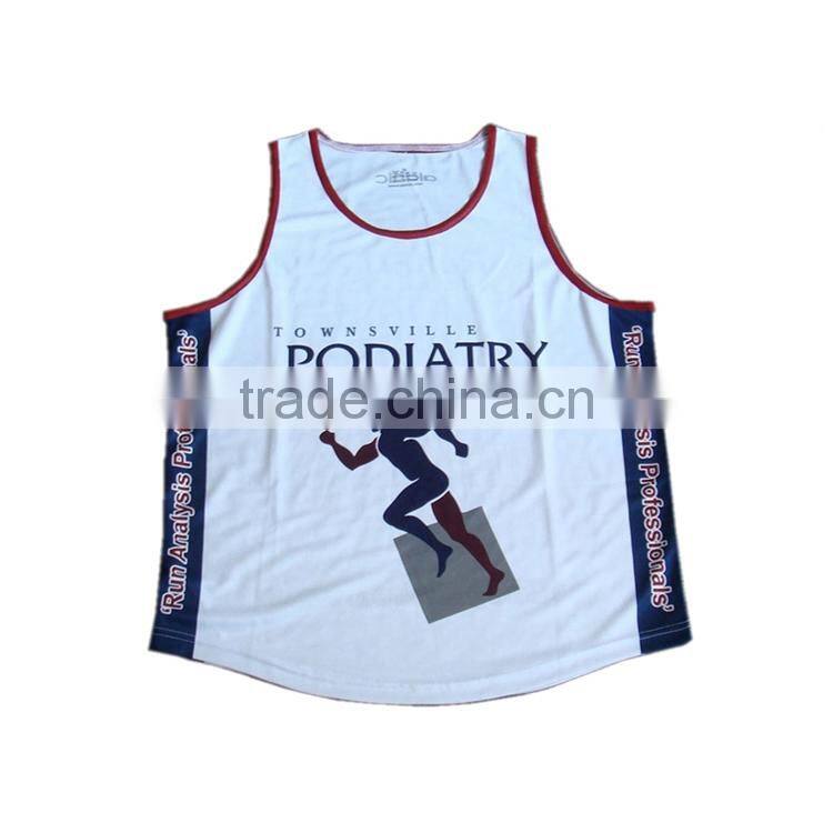 Kroad China wholesale marathon sublimated running singlet custom design for men