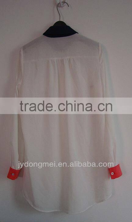 2015chiffon blouse long sleeve fashion style