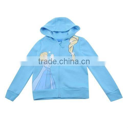 Soft fleece zip print hoodie baby girls, infant wear wholesale export, babies wear suppliers