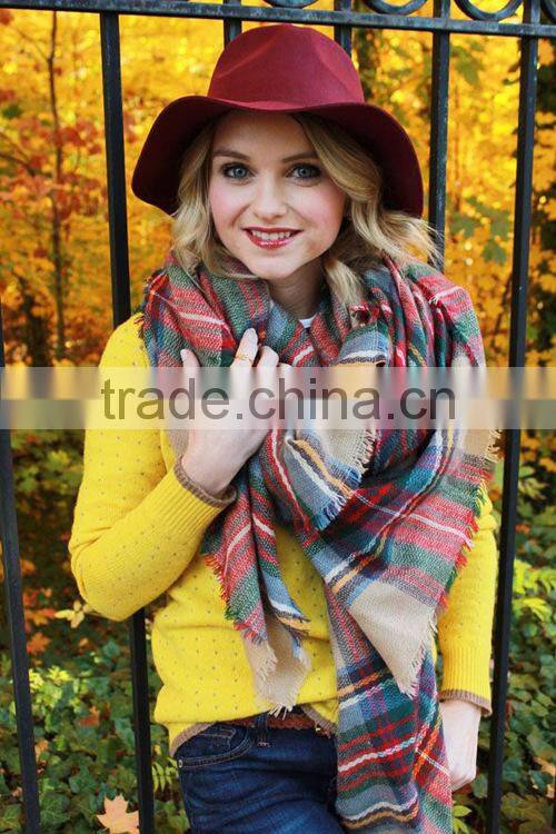 2014 Winter Scarf quality Wool Scarf for Women Women Plaid Shawl