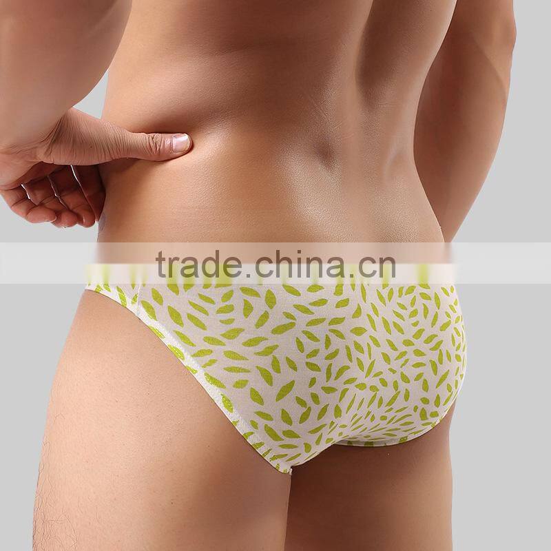 MGOO Custom Made Ice Silk Underwear For Men Sex Floral Print Boxer Brief XXXL Size toy MB026