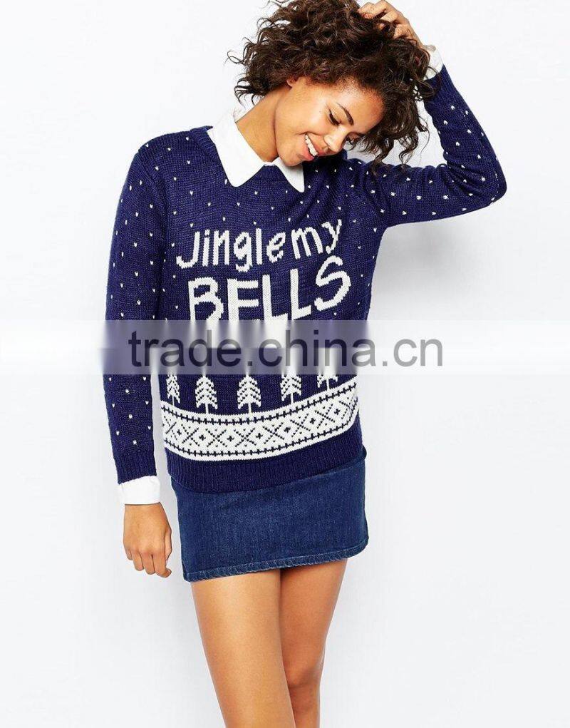 new design women christmas sweater with short sleeve
