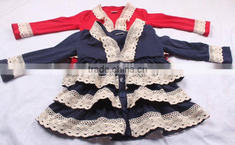 Knitting Cotton Green Color Girls Stylish Overall Fashion Smock-Frock Children Outer Garment