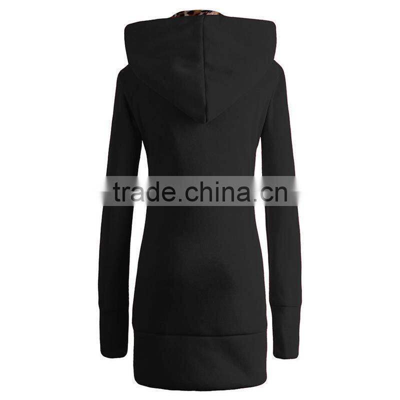 wholesale design casual and fashion ladies long hoodie coat winter dress